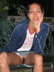 Hidden Exhibitionism: Cecilia pantyless in public