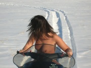 SexyMum riding her snowmobile