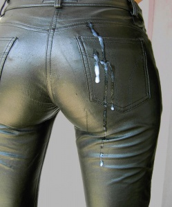 This party girl did not notice yet that someone jizzed on her sexy ass