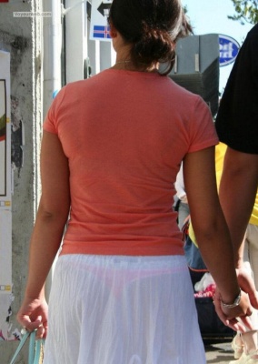 candid see through skirt