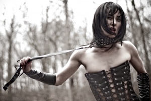 (Bree in her Gothic Vamp Leather get-up)