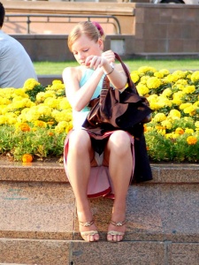 Sitting upskirt at park