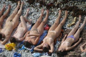 serial tits voyeured on a topless beach