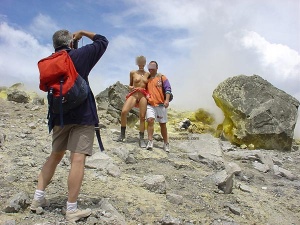 A hot friend on a volcano