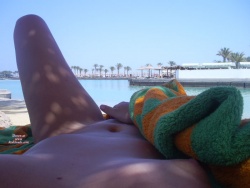 Public Masturbation on a beach