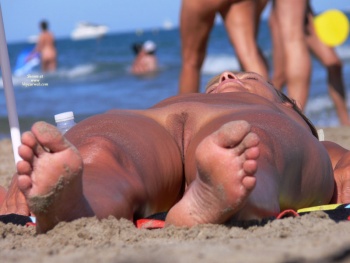Another voyeured pussy on a beach